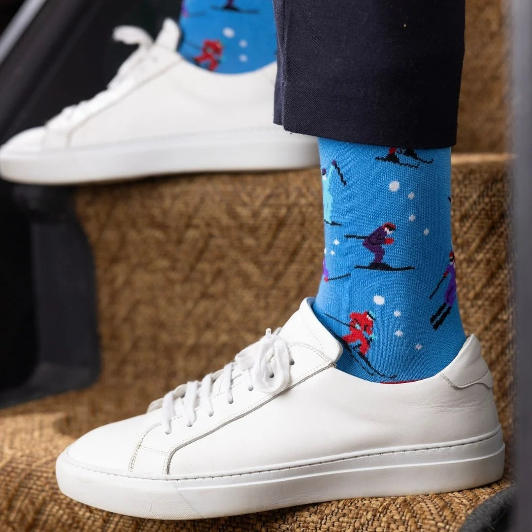 Swole Panda Snow Skiing Bamboo Socks
