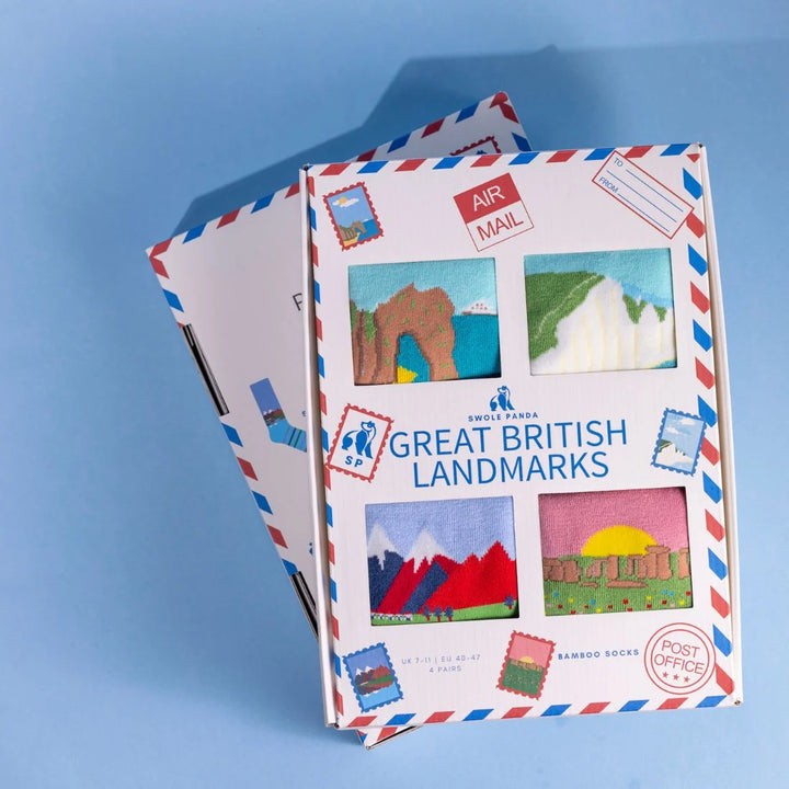 Swole Panda British Landmarks Sock Box - 4 Pairs of Bamboo Socks