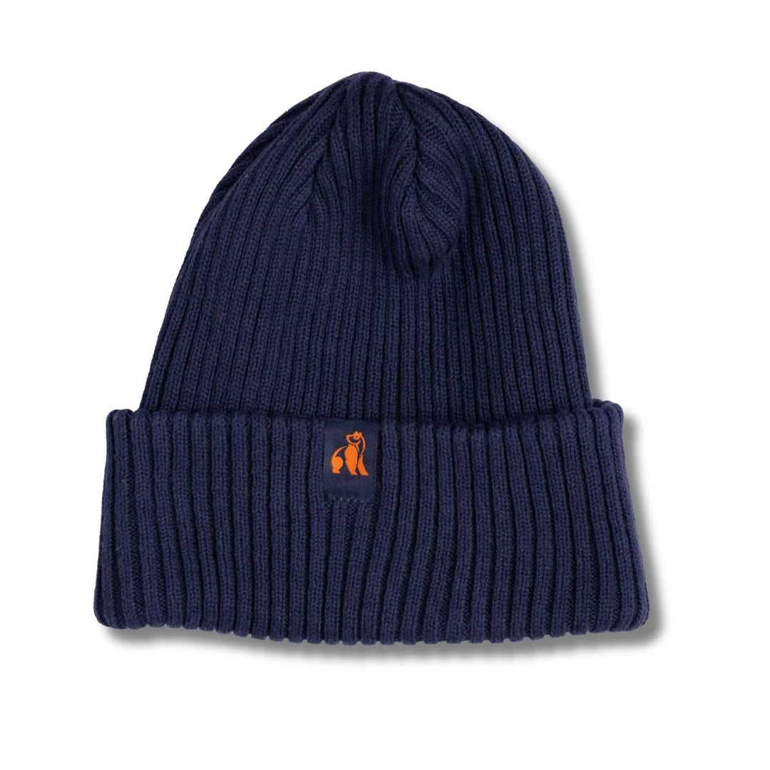 Swole Panda Organic Cotton Beanie - Navy