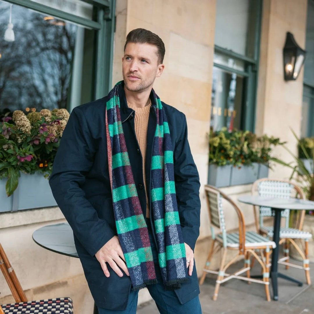 Swole Panda Green &amp; Navy Stripe Bamboo Scarf