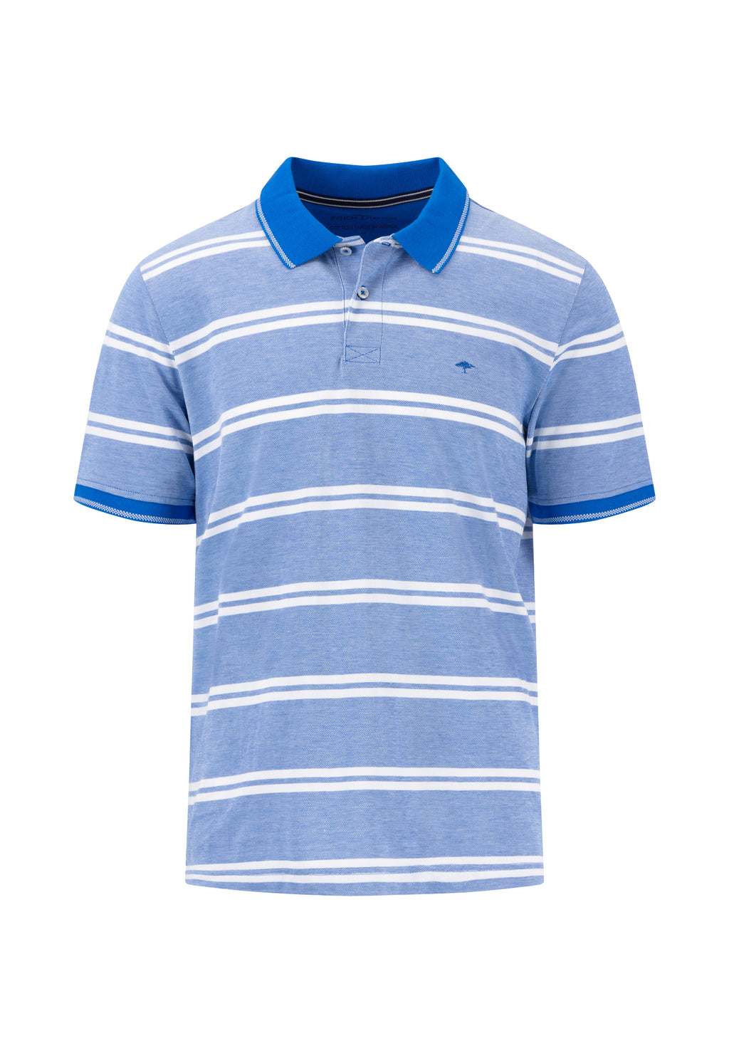 Fynch Hatton 2-Tone Stripe Polo - Strong Blue