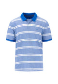 Fynch Hatton 2-Tone Stripe Polo - Strong Blue