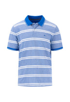 Fynch Hatton 2-Tone Stripe Polo - Strong Blue