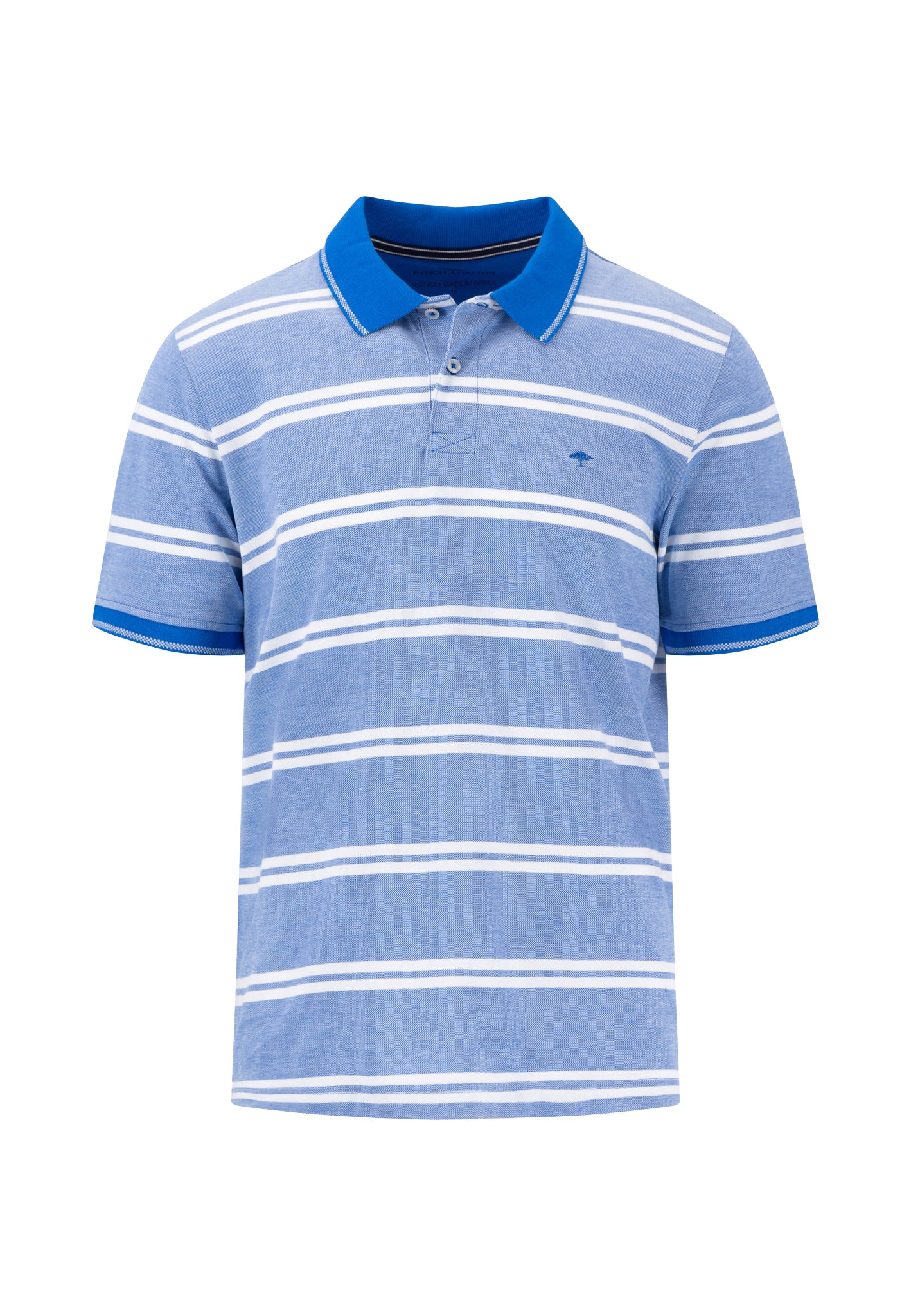 Fynch Hatton 2-Tone Stripe Polo - Strong Blue
