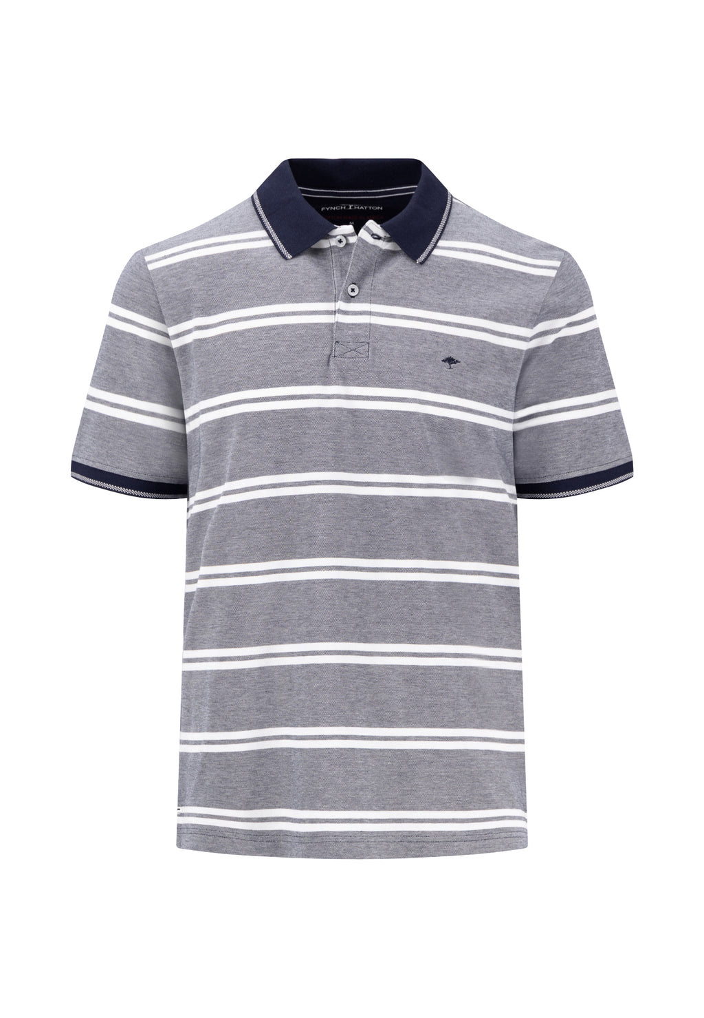Fynch Hatton 2-Tone Stripe Polo - Navy