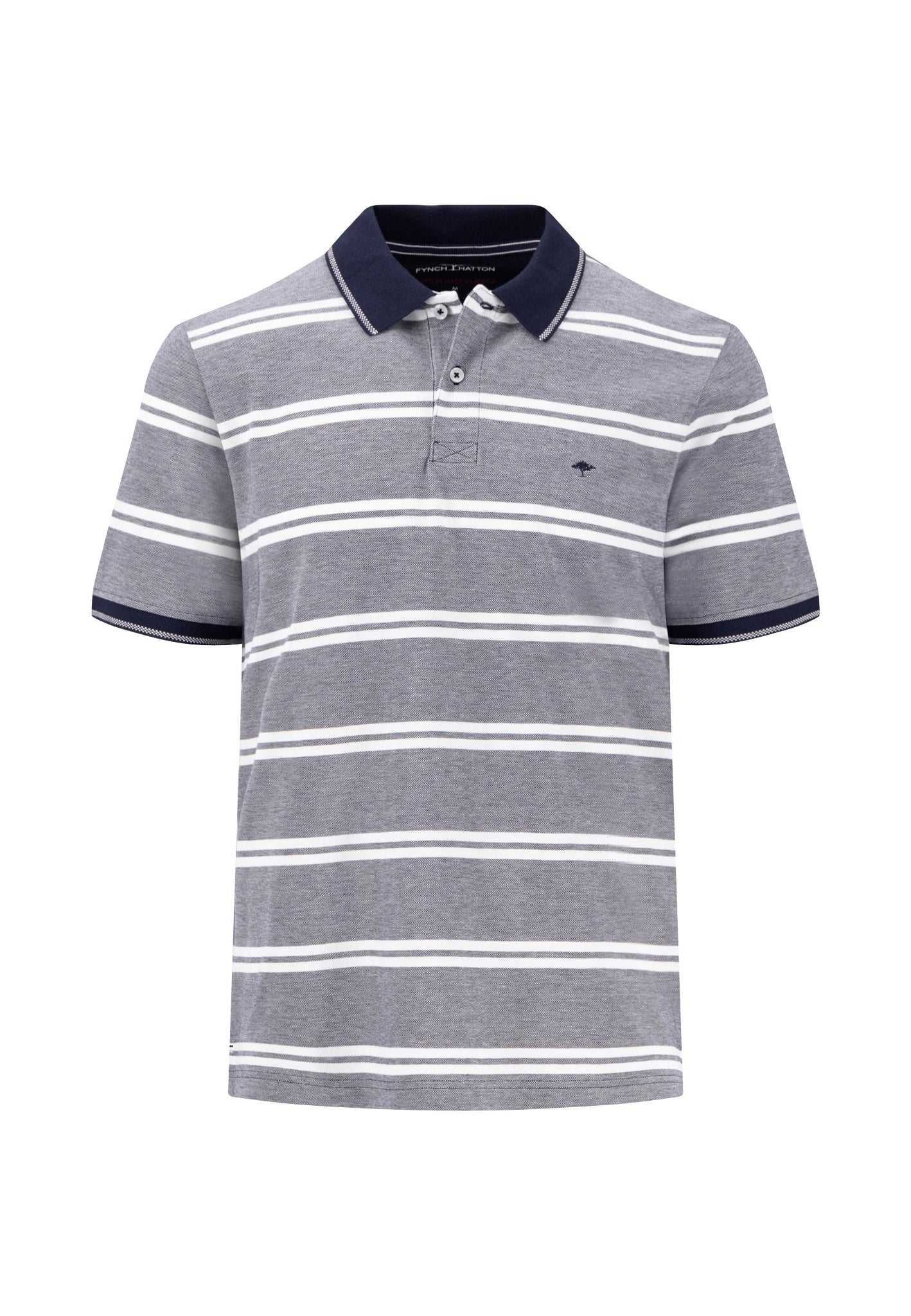 Fynch Hatton 2-Tone Stripe Polo - Navy