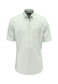 Fynch Hatton Seersucker Stripe Cotton 1/2 Sleeve Shirt - Green