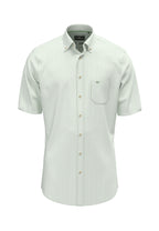 Fynch Hatton Seersucker Stripe Cotton 1/2 Sleeve Shirt - Green