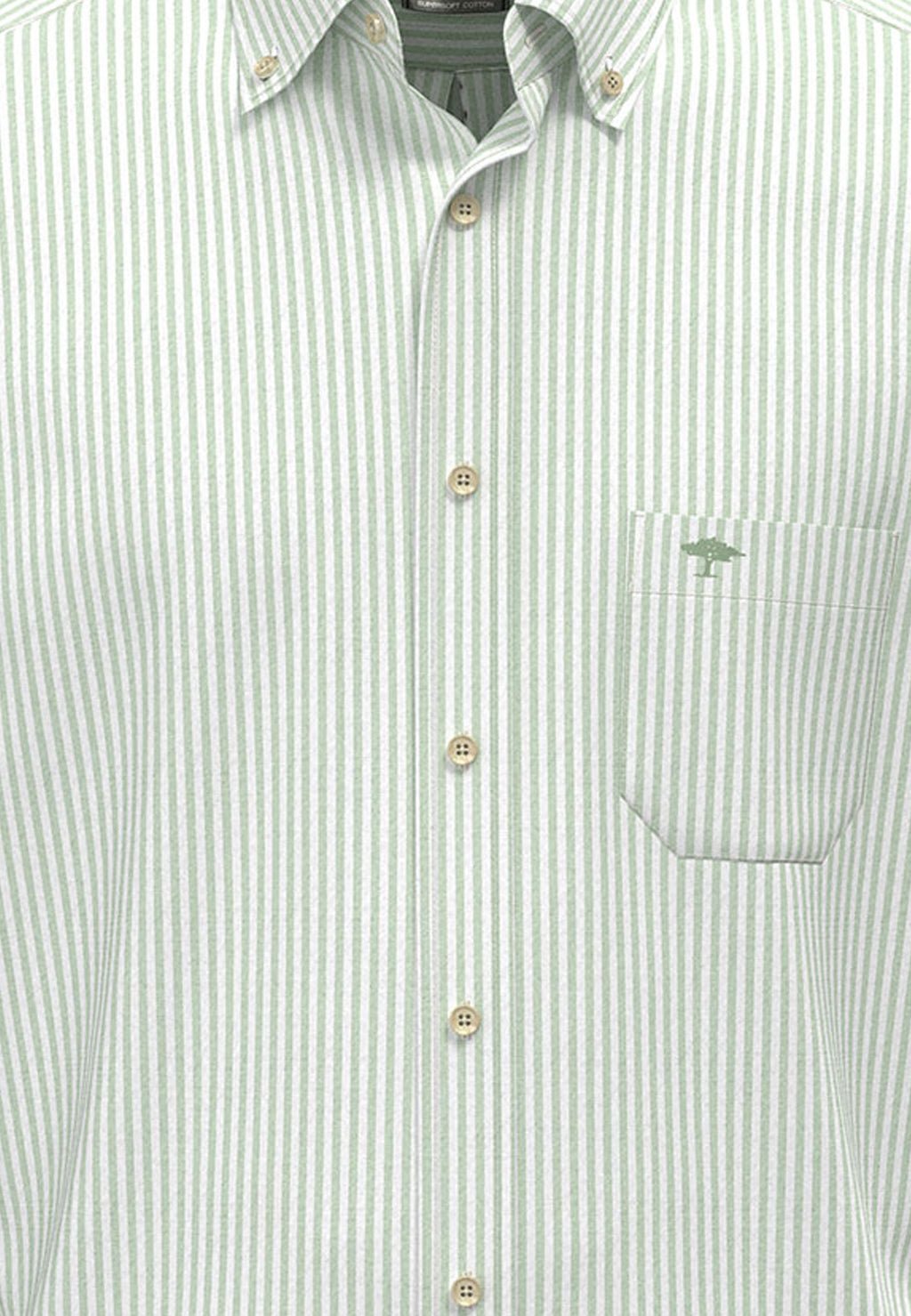 Fynch Hatton Seersucker Stripe Cotton 1/2 Sleeve Shirt - Green