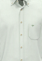 Fynch Hatton Seersucker Stripe Cotton 1/2 Sleeve Shirt - Green