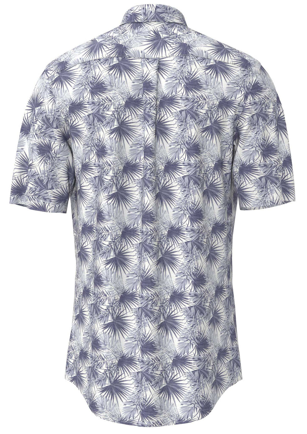 Fynch Hatton Summer Flower Print Cotton 1/2 Sleeve Shirt - Navy