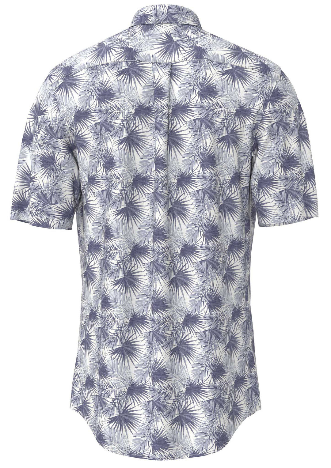 Fynch Hatton Summer Flower Print Cotton 1/2 Sleeve Shirt - Navy