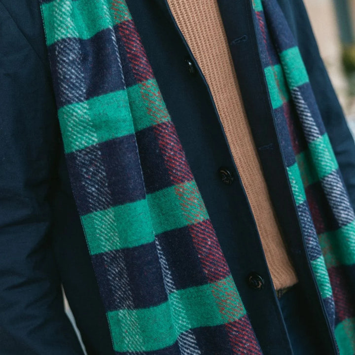 Swole Panda Green &amp; Navy Stripe Bamboo Scarf