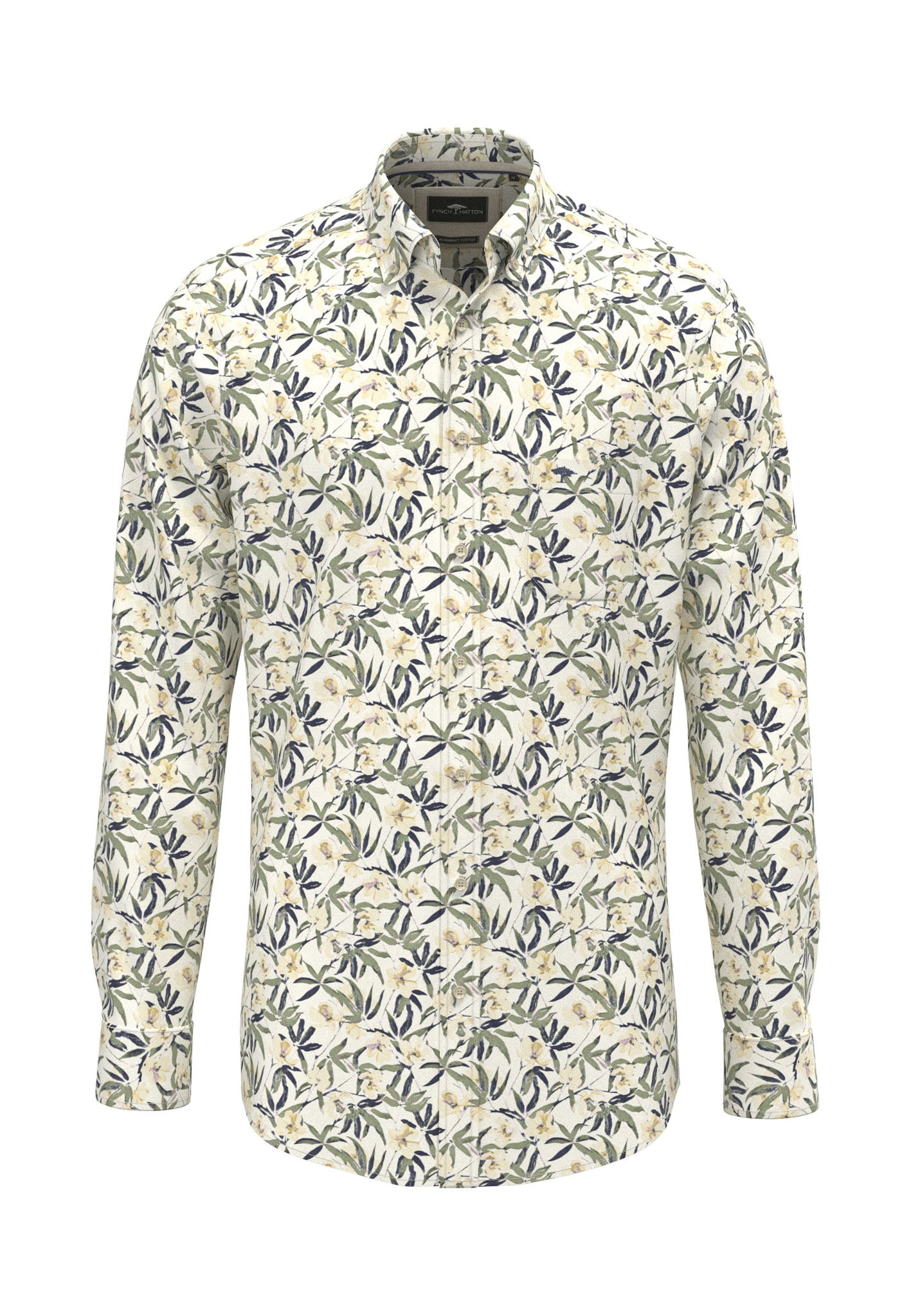 Fynch Hatton Flower Print Long Sleeve Shirt