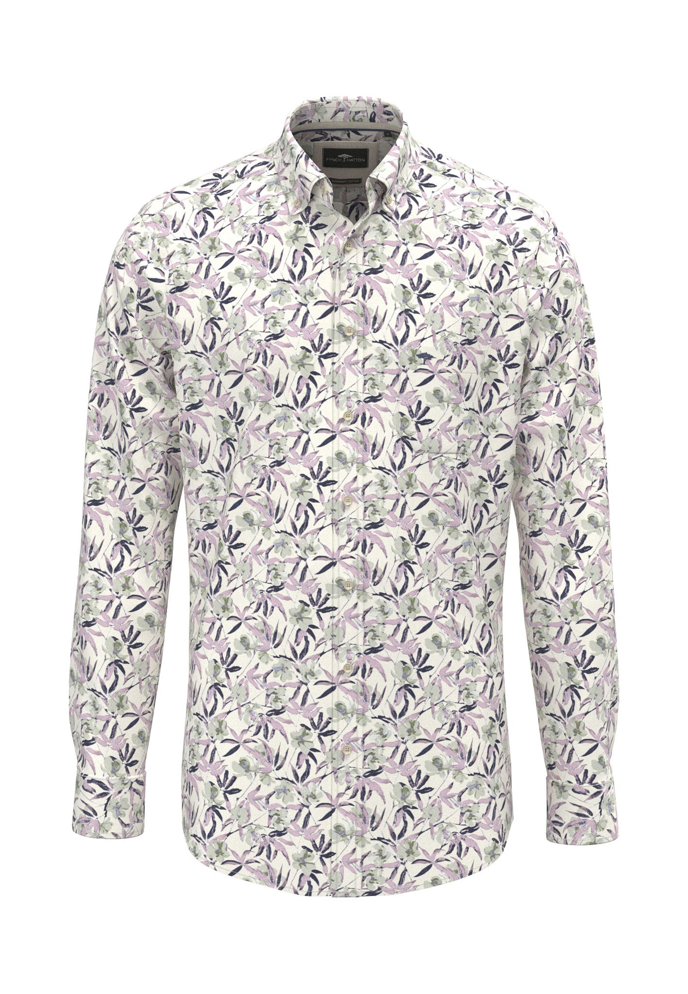 Fynch Hatton Flower Print Long Sleeve Shirt