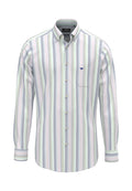 Fynch Hatton Washed Oxford Striped Long Sleeve Shirt