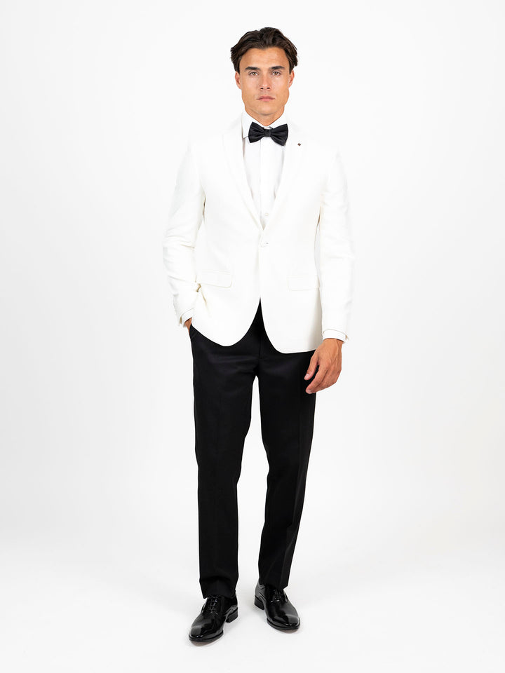 White Dinner Jacket With White Lapels
