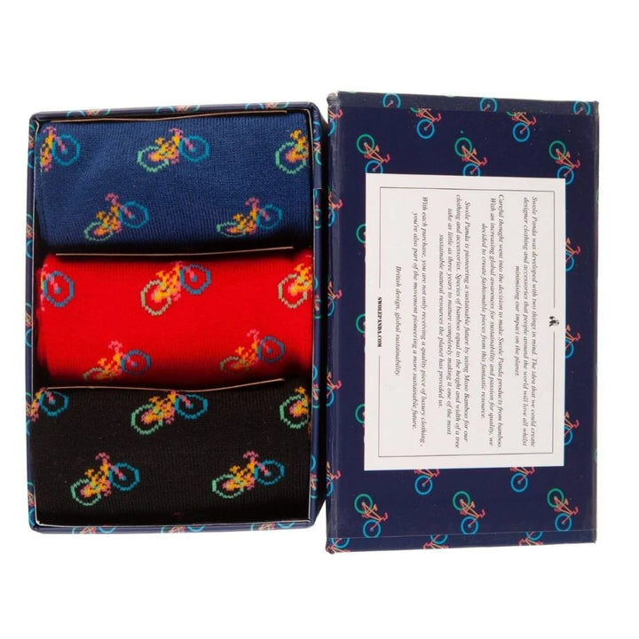 Swole Panda Bicycle Sock Box - 3 Pairs of Bamboo Socks