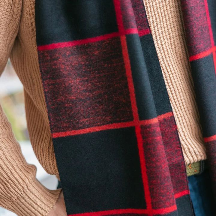 Swole Panda Black &amp; Red Block Bamboo Scarf