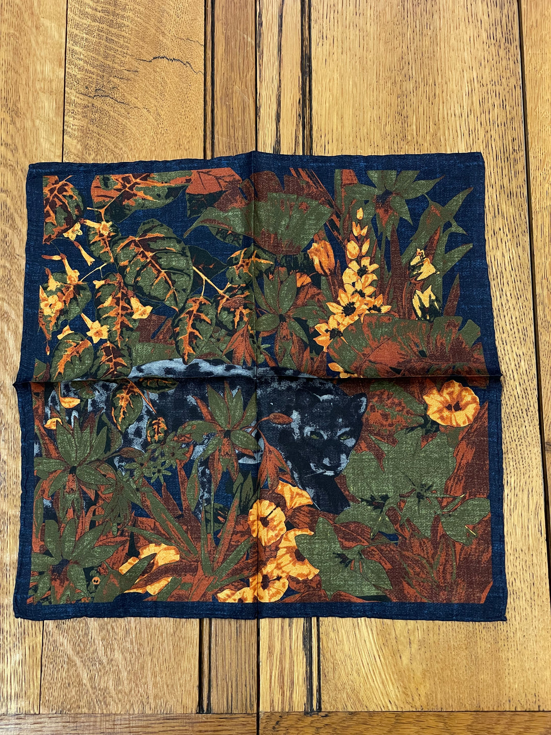 Italian Silk Pocket Square - Black Panther