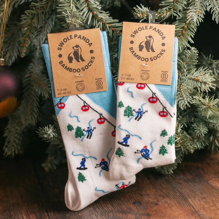Swole Panda Bamboo Ski Slope Socks