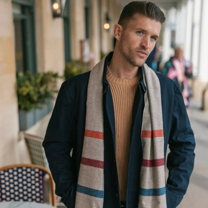 Swole Panda Cream Stripe Bamboo Scarf