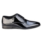 John White Ivy Black Leather Patent Derby Shoes