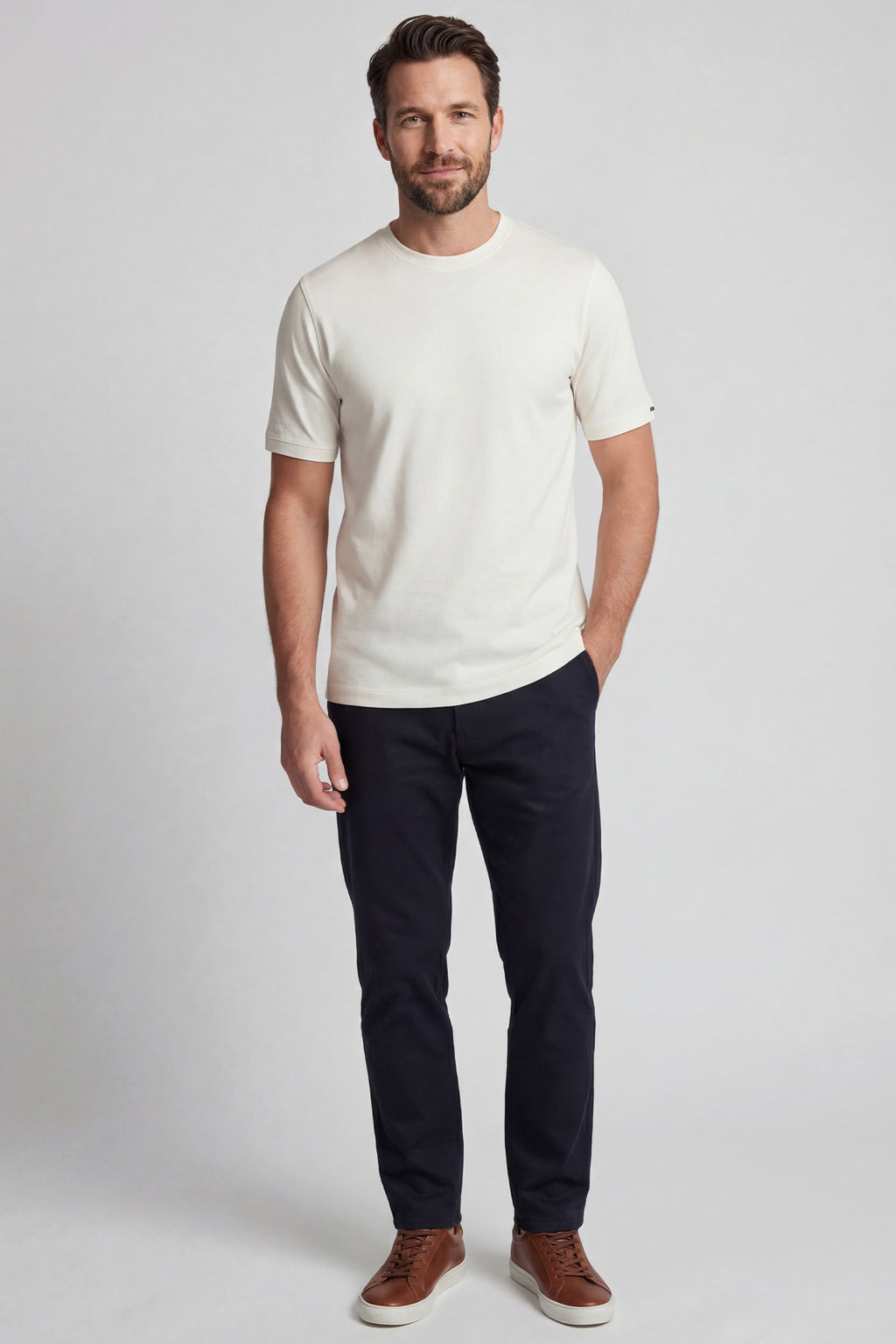Baileys Classic Crew Neck T-Shirt - Off White