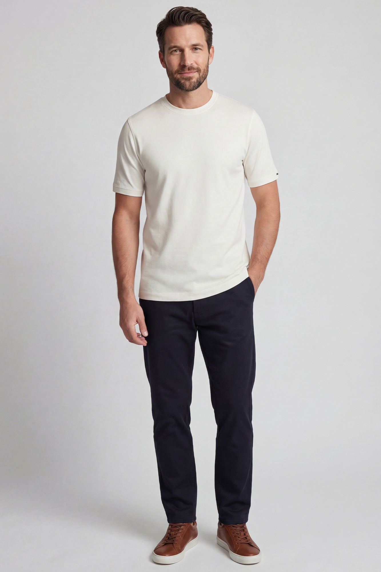 Baileys Classic Crew Neck T-Shirt - Off White