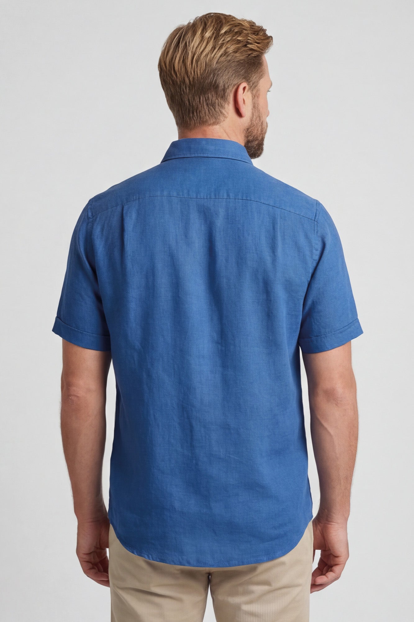 Giordano Pure Linen Short Sleeve Shirt - Alure Blue