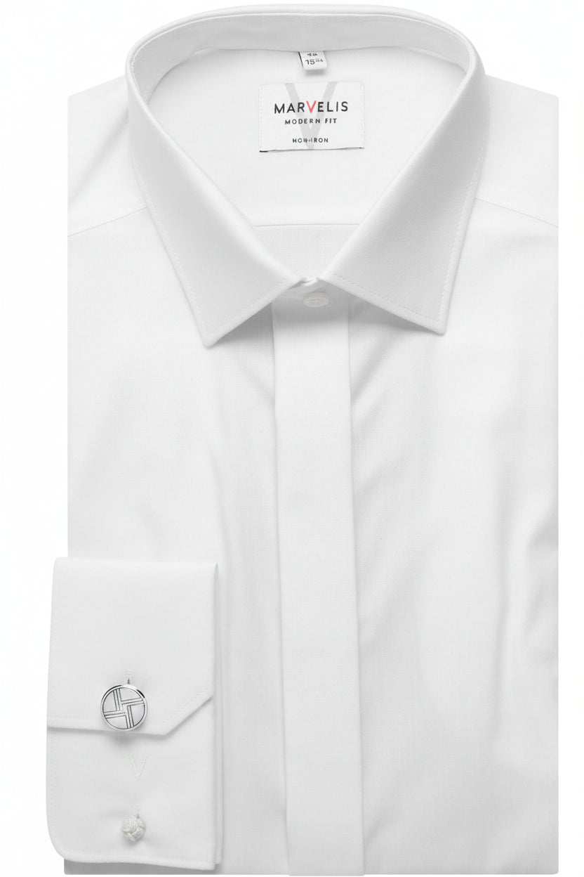 Marvelis Double Cuff Dress Shirt - White