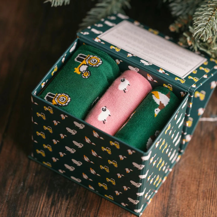 Swole Panda Farm Sock Box - 3 Pairs of Bamboo Socks