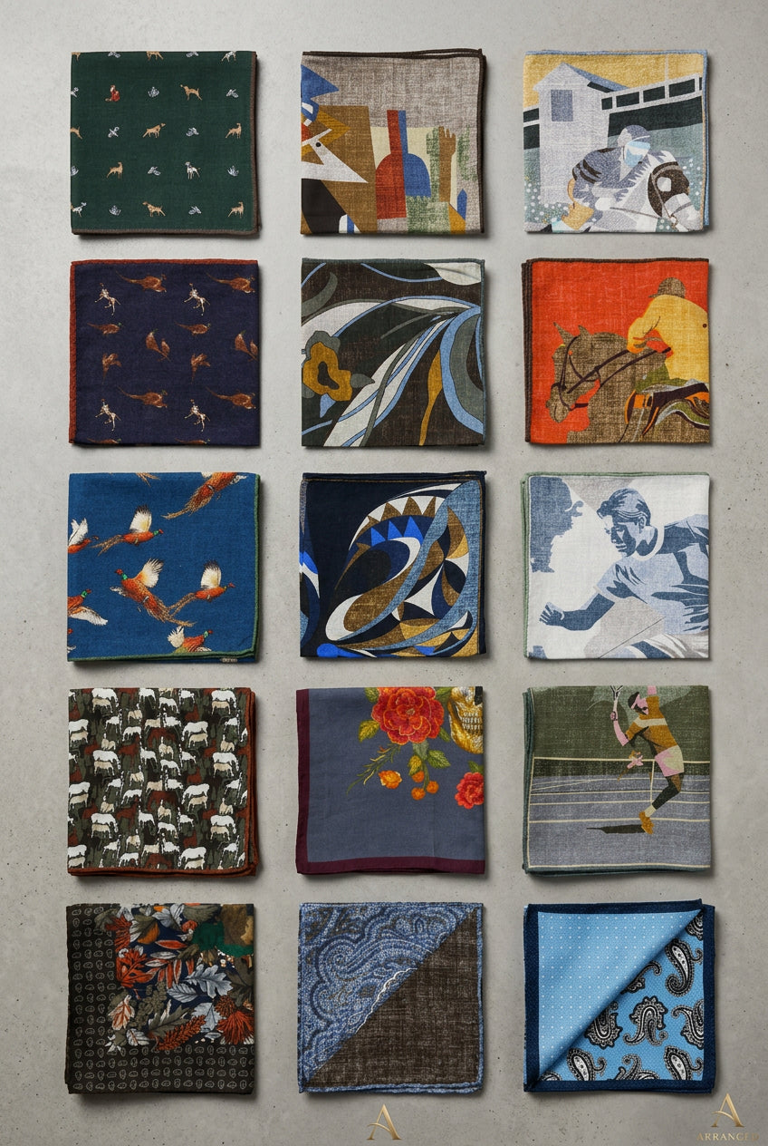 Italian Silk/wool Pocket Square - Assorted