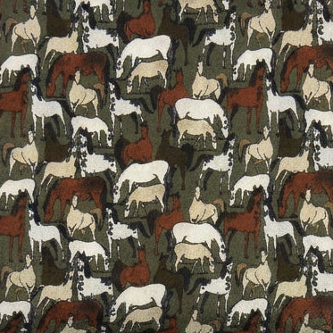 Italian Silk Pocket Square - Horses Field Green