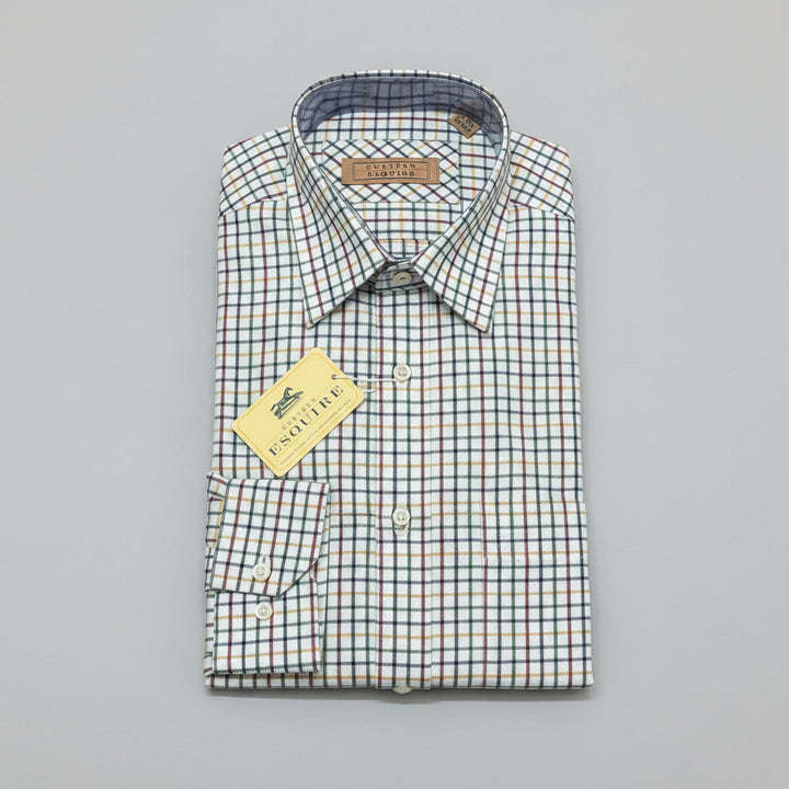 Gurteen Cumbria Brushed Cotton Small Check Shirt - Multi