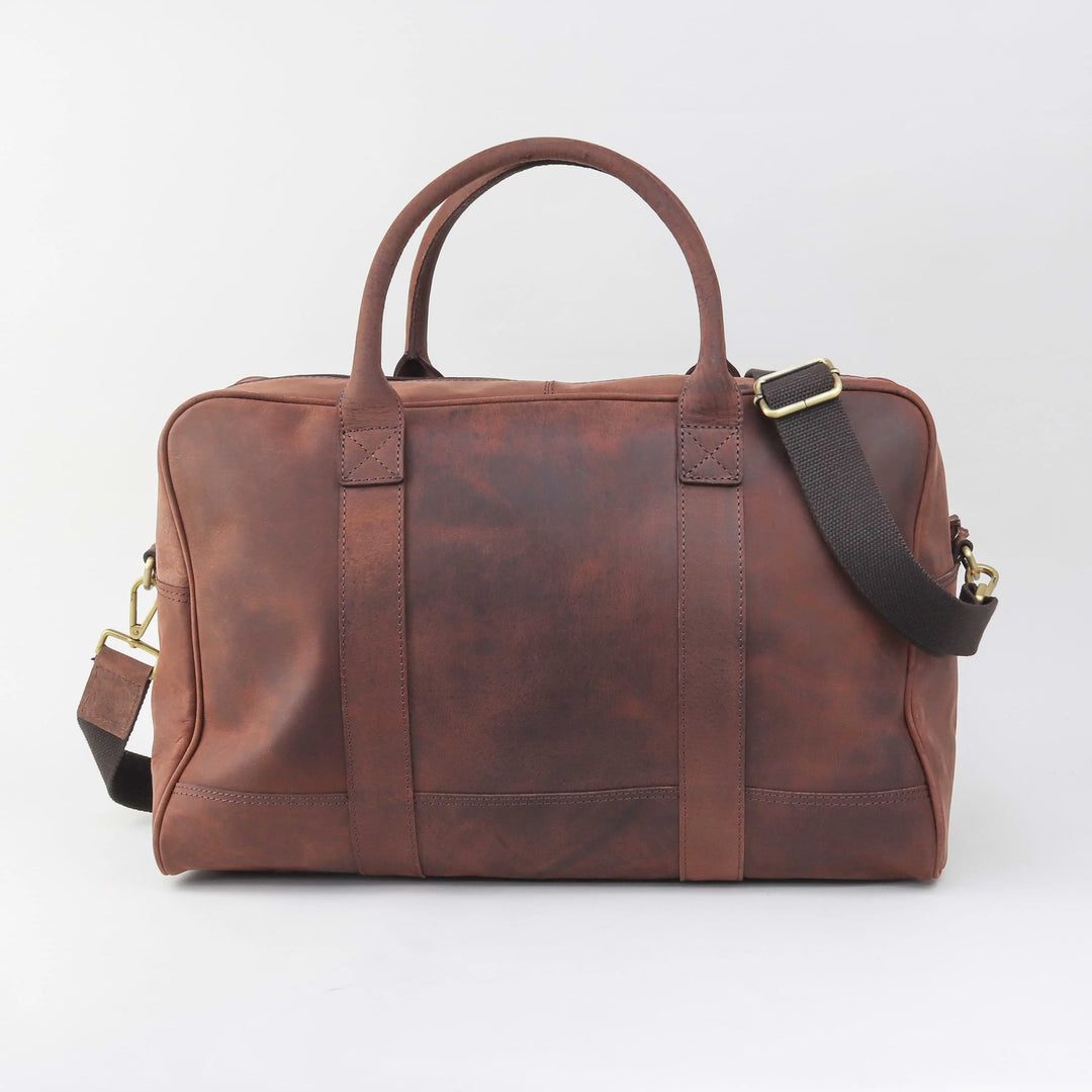 Harris Tweed and Leather Holdall- Blue