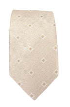 Square Dot Linen Weave Silk Tie - Beige