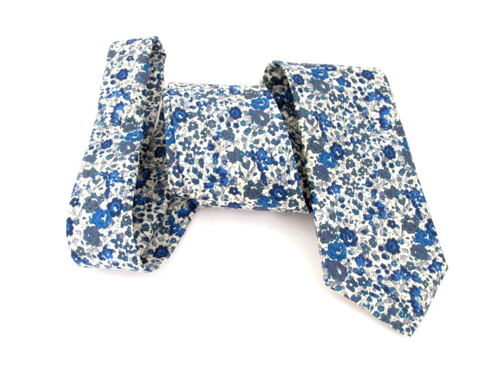 Liberty Fabric Cotton Tie - Emma & Georgina Blue by Van Buck