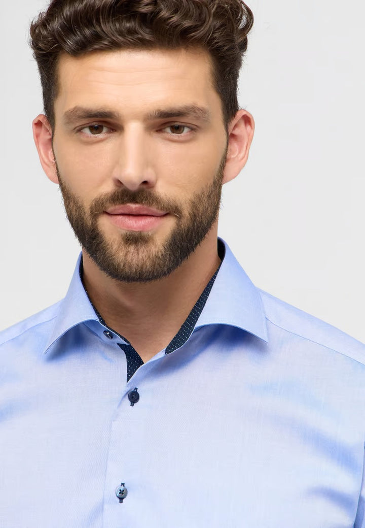 Eterna Modern Plain Dark Button Shirt