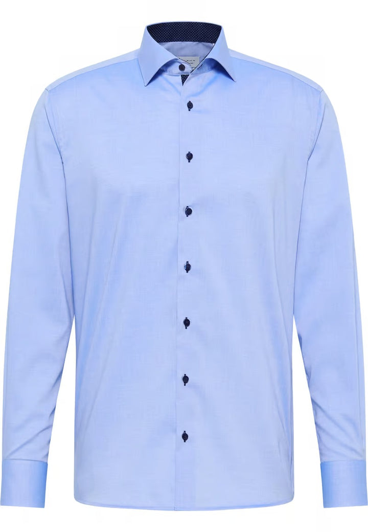 Eterna Modern Plain Dark Button Shirt