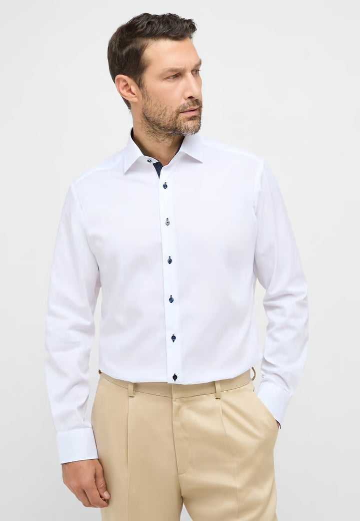 Eterna Modern Plain Dark Button Shirt