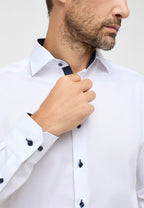 Eterna Modern Plain Dark Button Shirt