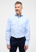 Eterna Slim Plain Dark Button Shirt