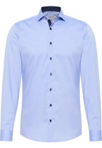 Eterna Slim Plain Dark Button Shirt