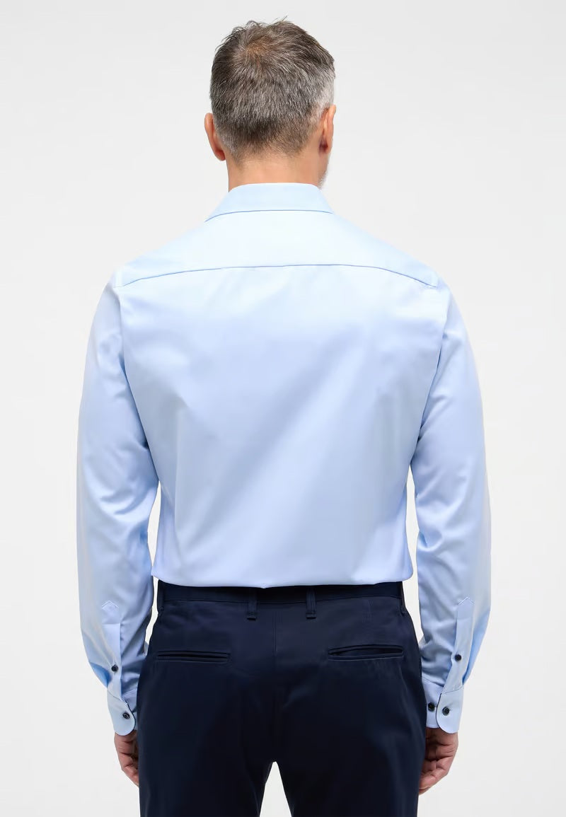 Eterna Slim Plain Dark Button Shirt