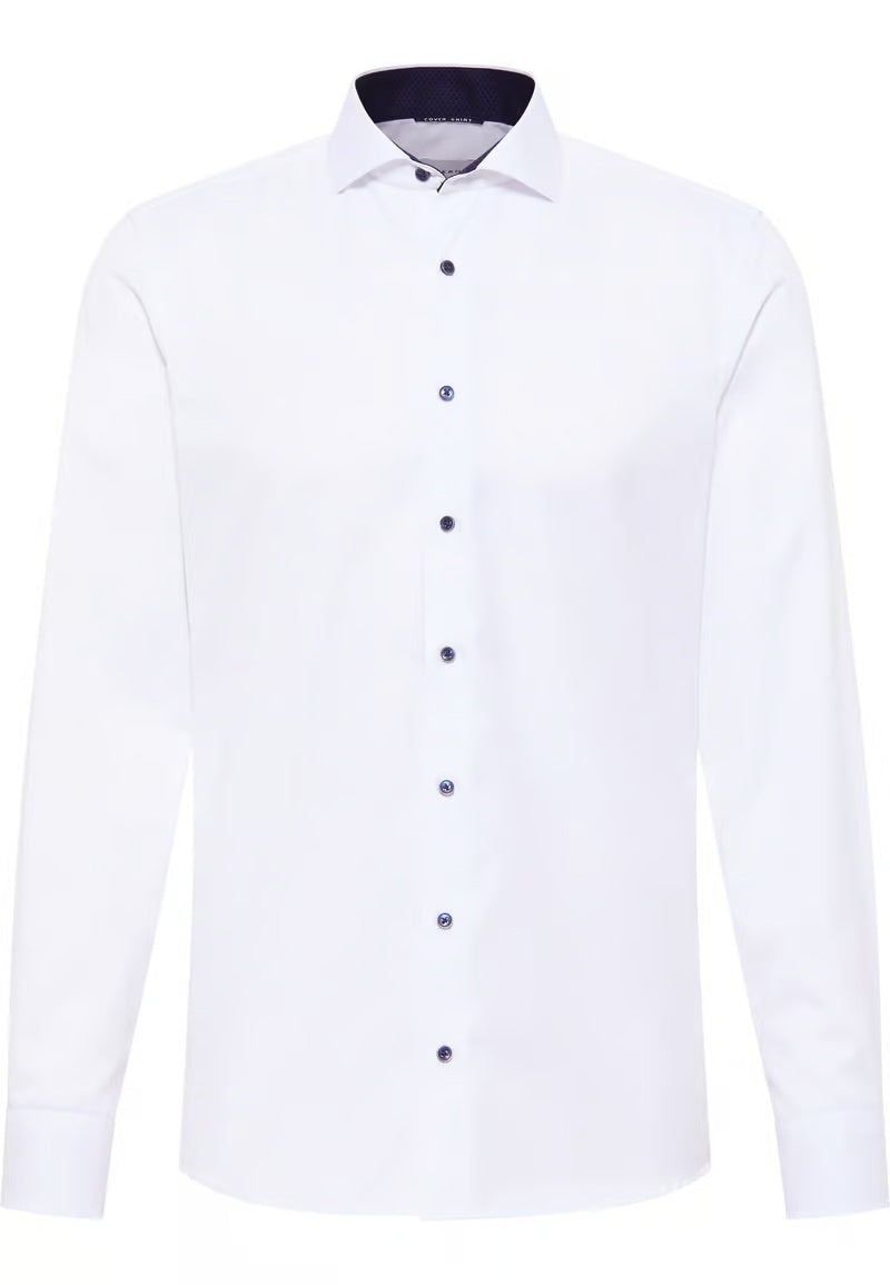 Eterna Slim Plain Dark Button Shirt