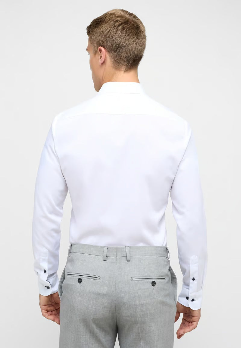 Eterna Slim Plain Dark Button Shirt