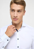 Eterna Slim Plain Dark Button Shirt