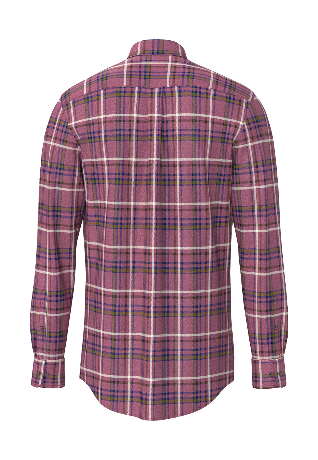 Fynch Hatton Premium Melange Check Long Sleeve Shirt - Brick Red