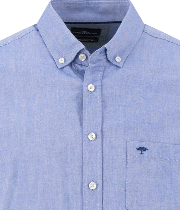Fynch Hatton Long Sleeve Oxford Shirt - Cobalt